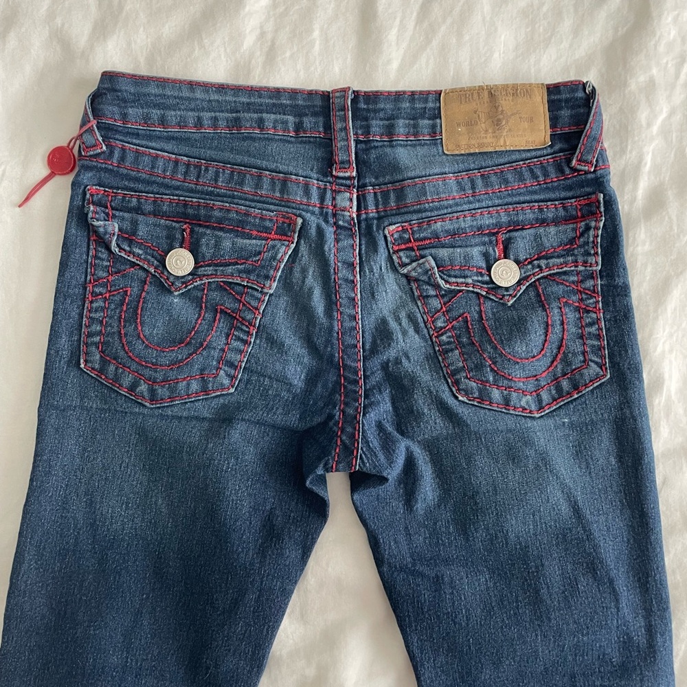 True Religion Original Skinny Denim with Red Accents - Picture 3 of 5